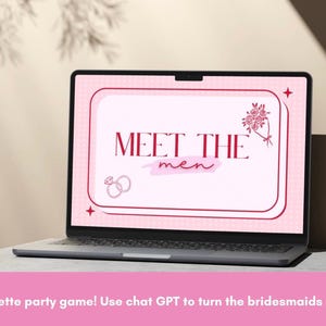 Bachelorette Party Game: Meet The Men AI Challenge (Customizable Template)