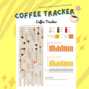 Google Sheets - Monitoraggio del consumo di caffè, registro delle abitudini (download digitale)