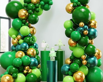 Arco de globos verde, kit de guirnalda de 157 piezas con temática de bosque para bodas y fiestas de cumpleaños.