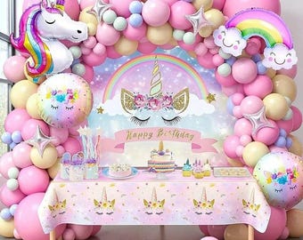 132 STKS Eenhoorn Ballon Slinger Kit Regenboog Verjaardagsfeestje Babyshower Decor