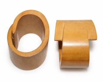 Handmade Beechwood Leaf Napkin Rings Set of 6 | Rustic Farmhouse Table Decor |  Wedding & Holiday