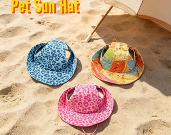 Summer Dog Sun Hat with Ear Protection – Breathable Cotton Bonnet for Pets, UV Blocking & Lightweight for Dogs