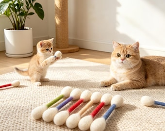 Juguete gigante de algodón con hierba gatera, divertido juguete masticable gigante de peluche con forma de bastoncillo de algodón, juguete interactivo para la dentición y la caza, regalo único para amantes de los gatos.