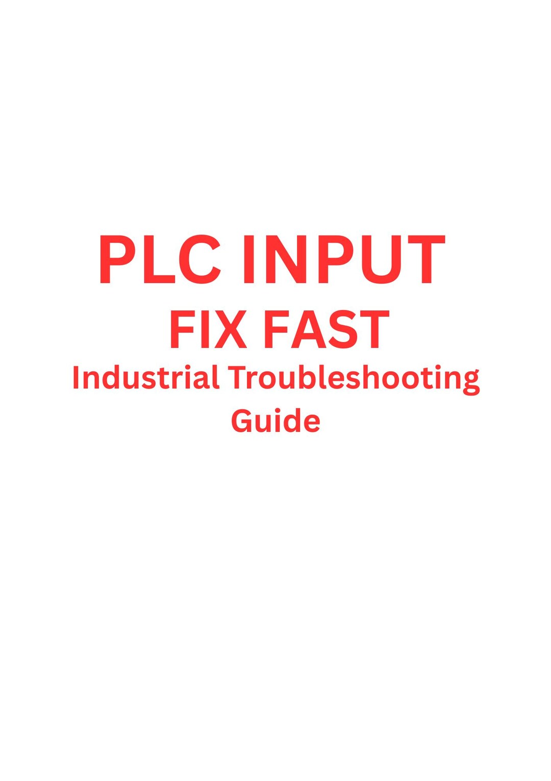 PLC Input Troubleshooting Guide – Industrial Maintenance Flowchart ...