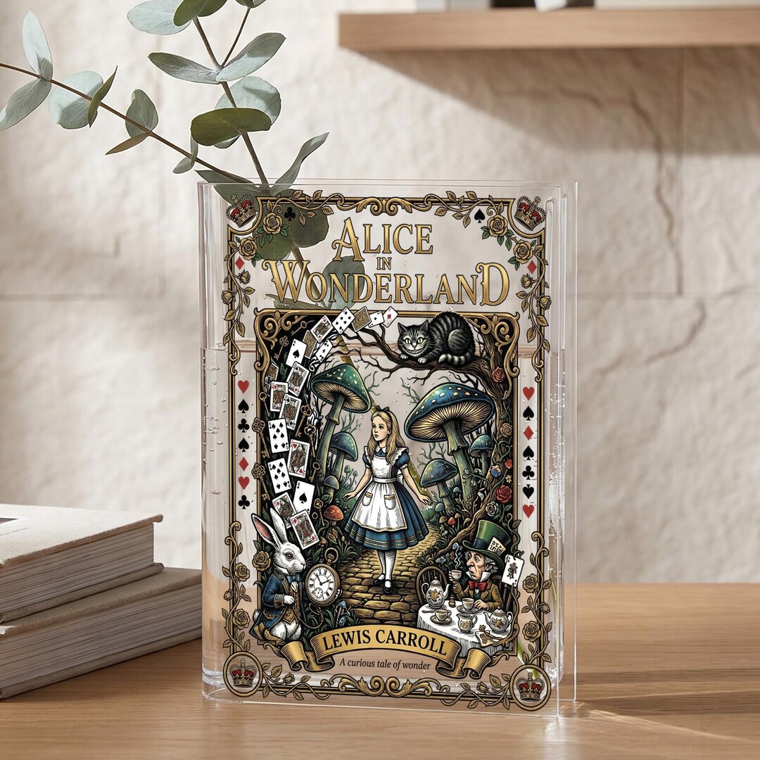 Alice in Wonderland Acrylic Book Vase, Storybook Fantasy Room Decor ...