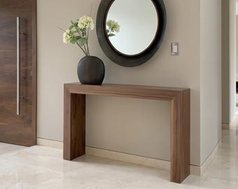 Console Table Solid Wood Entryway Table Minimalist Narrow Hallway Sofa Table Modern Wood Console Housewarming Gift