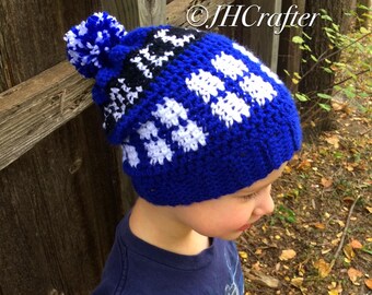 TARDIS Slouchy Beanie, Doctor Who, Whovian, Police Box