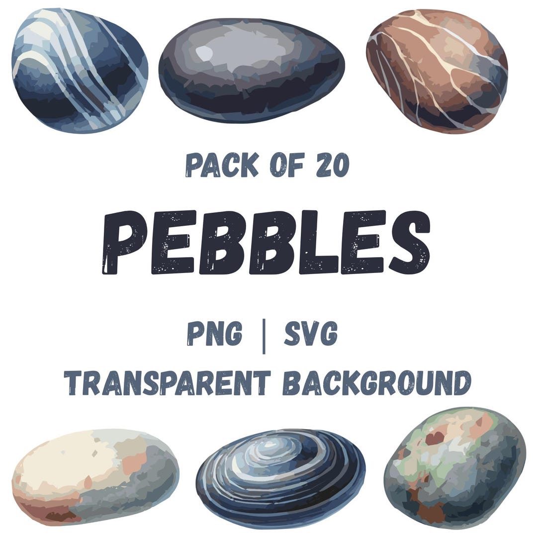 Peebles Svg Watercolor Pebbles Clipart Bundle, Smooth Stone Illustration PNG SVG ...