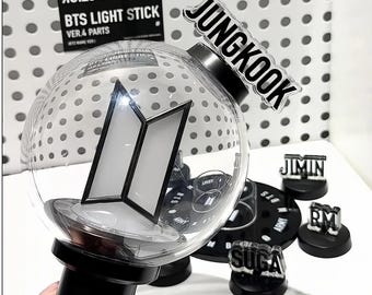 BTS Lightstick Member Name Toppers Decor, Removable Ver.4 Accessory ,Fanmade Kpop Accessory