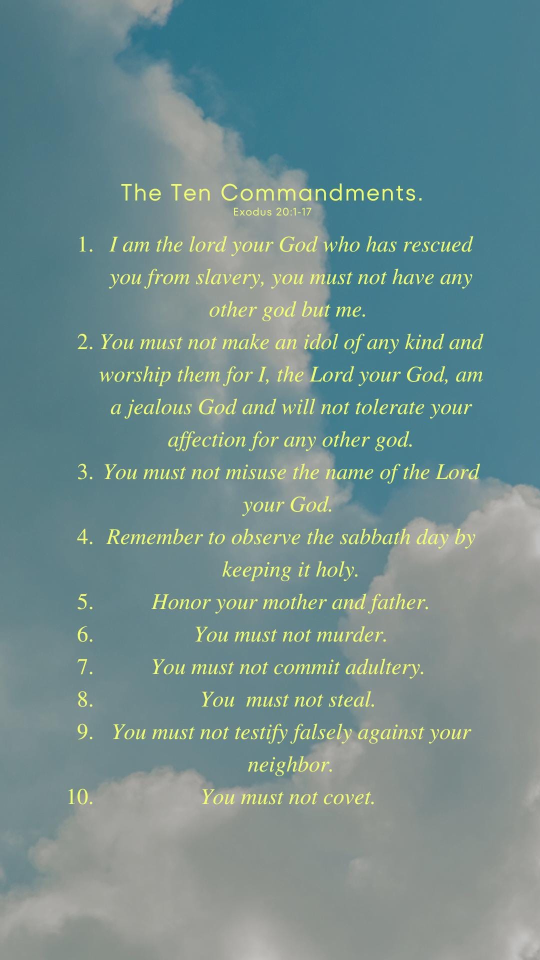 10 Commandments Phone Wallpaper - Etsy