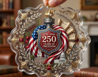 America 250th Anniversary Ornament |Patriotic Ornament | Independence Day Gift | USA 250 Decor | Acrylic Holiday Ornament