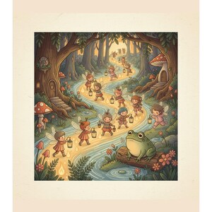 Pixie Waldpilz Haus Druck, Verzauberte Waldland (Kinderzimmer Dekor)