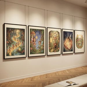 Pixie Nursery, Verspielte Feenwald-Kunstdrucke | Digitaler Download (PNG-Set) | 8x10-24x30
