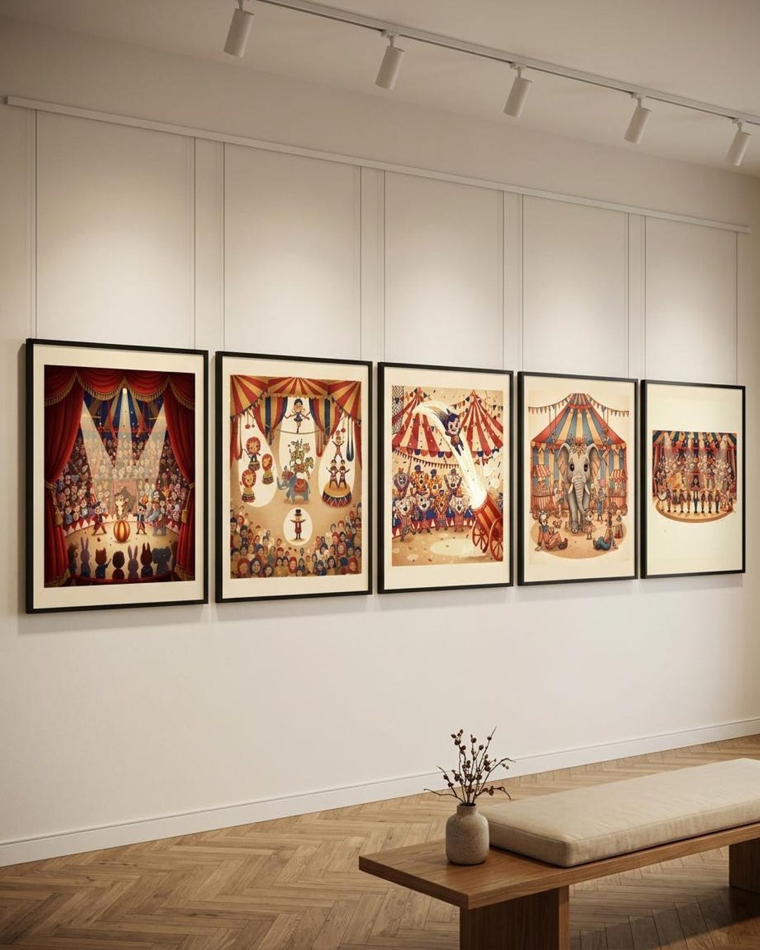 Circus Nursery Wall Art Set: Vintage Animal Prints (instant Download ...