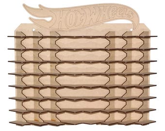 Hot Wheels 72-car display shelf - DIGITAL FILE - Prepared for laser cutting with 3mm MDF