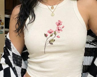 Marimekko Unikko Tank Top, Colorful Floral Poppy Print Cami Shirt