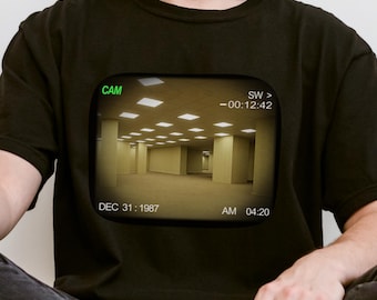 Backrooms Horror  Comfort Colors TShirt | Analog Horror Shirt| Liminal Space Found Footage Shirt | Creepy Creature VHS Aesthetic Tee
