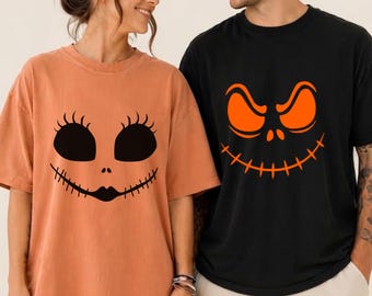 Custom Matching Couples Halloween Shirts, Comfort Colors Couple Shirts, Spooky His and Hers Shirt, Nightmare Before Halloween Family Tee