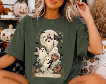Vintage Ghost Parade Shirt, Comfort Colors® Halloween Ghost Gang Tee, Spooky Season Graphic Shirt, Autumn Gift