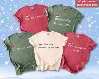 Gen Z Sarcastic Christmas Phrase Shirts, Comfort Colors® Matching Family Christmas Party Shirts, Group Friendsmas Tee, Funny Most Likely Tee