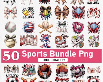 Mega Sport PNG-Bundle: Baseball, Softball & Spieltag-Designs | Retro Kokette Bogen Ästhetik | Match Day Shirt Sublimation