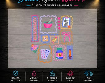 Pharmacy DTF Transfer, Retro Apothecary Medicine Graphic, Pharmacist Shirt Print