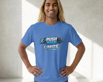限界を超えろ！吸湿速乾シャツ、アスレチックワークアウトTシャツ、アスリートへのパフォーマンスジムギフト