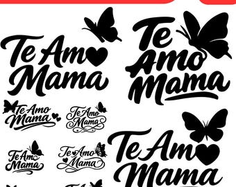 Te Amo Mama SVG Bundle, Spanish Butterfly Mama PNG, Cricut Cut File (Digital Download)