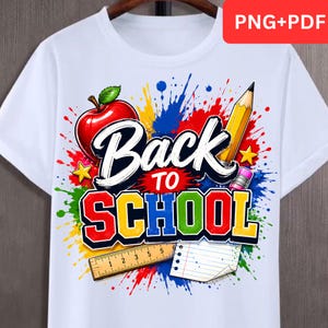 Zurück zur Schule PNG, Lehrer-Farbspritzer-Apple-Pencil-Design (Digitaler Download)