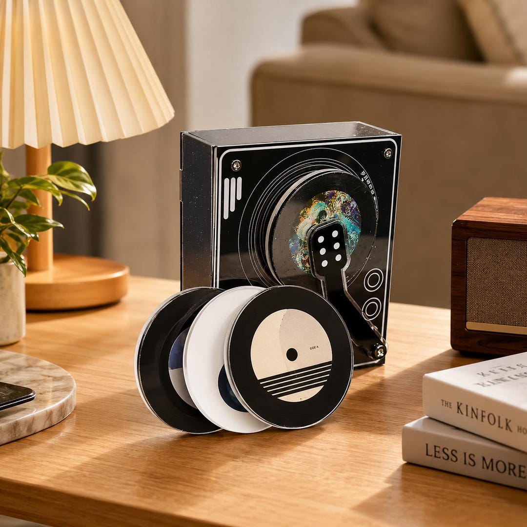 Custom Music Box With Song, Acrylic Rotating Record Player ...