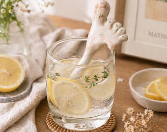 Canudo de cerâmica artesanal – Design divertido de animais, utensílio reutilizável para bebidas