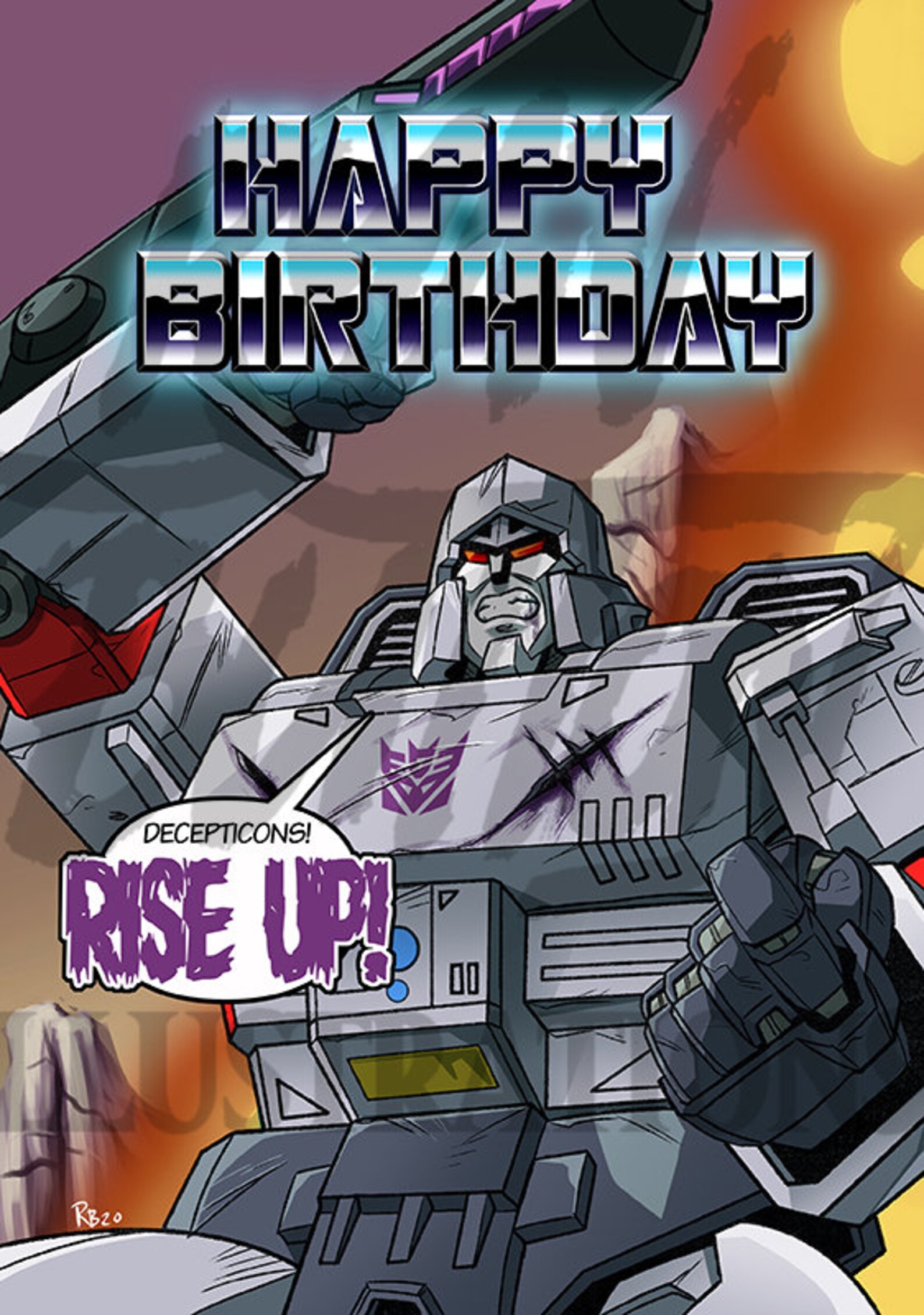 Transformers Megatron Birthday Card - Etsy