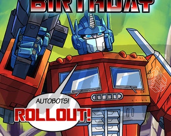 Transformers Optimus Prime Birthday Card - Etsy