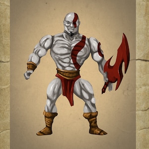 God of War Kratos Bootleg Toy - Greeting Card