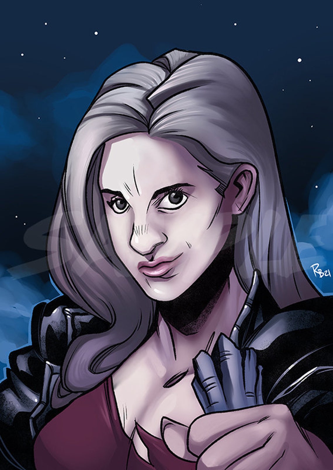 Digital Colour Bust Shot Commission Etsy