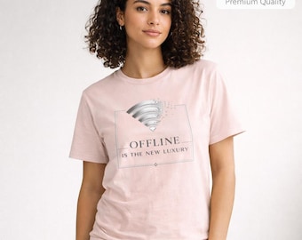 Camiseta con estampado "Sin conexión" / Camiseta con gráfico de señal WiFi