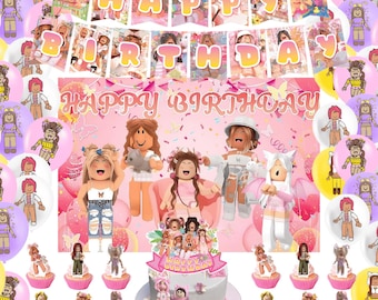 Pink Girl Gamer Geburtstagsparty Dekorations Set | Videospiel-Themen-Partyzubehör-Kit für Mädchen | Banner, Backdrop, Luftballons & Cake Topper