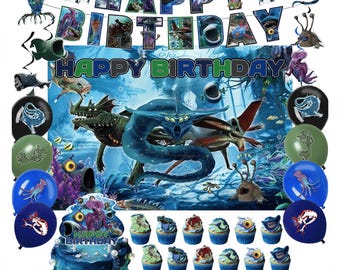 Jungen Ocean Geburtstagsdeko Set | Tiefsee Alien Sci-Fi Partyzubehör Kit