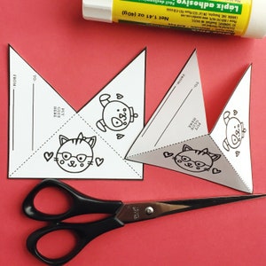 4 Corner Bookmarks for Kids Valentine's Day cards Cute Animals DIY Printable PDF classroom valentines image 4