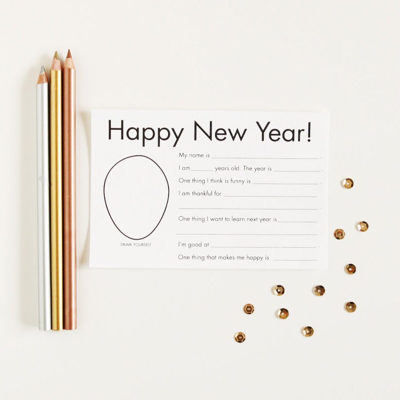 New Year Reflection for Kids - Journal Prompts - New Year Resolution ...
