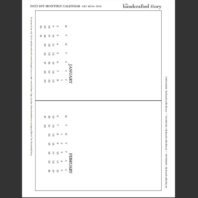 2025 Calendar 5x7 Monday-Sunday Monthly Printable image 4