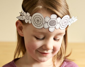 Paper Flower Crown Kids Craft