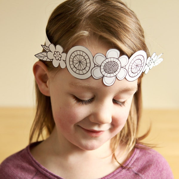 Paper Flower Crown Kids Craft