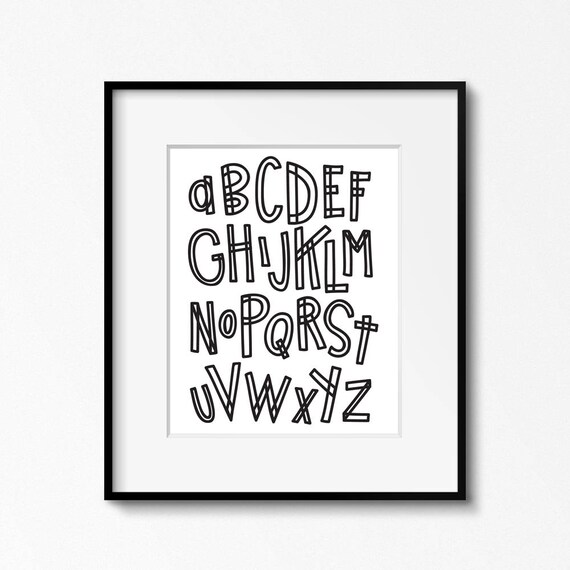 Alphabet 8x10 ABC printable - Nursery Decor - Ground breaking Nursery Artwork - Black and White Monochrome Youngsters Space Printable ABC chart photograph about Abc Printable Chart referred to as Alphabet 8x10 ABC printable - Nursery Decor - Impressive Nursery Artwork - Black and White Monochrome Small children House Printable ABC chart
