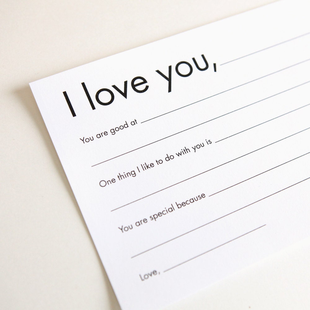I Love You Card Printable Cards Personalized Gift Kids Cards Etsy