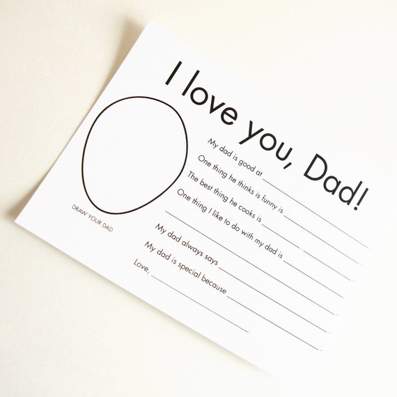Printable Father S Day Card For Dad Gifts From Kids Etsy