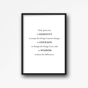 serenity prayer 8x10 printable art inspirational print aa etsy