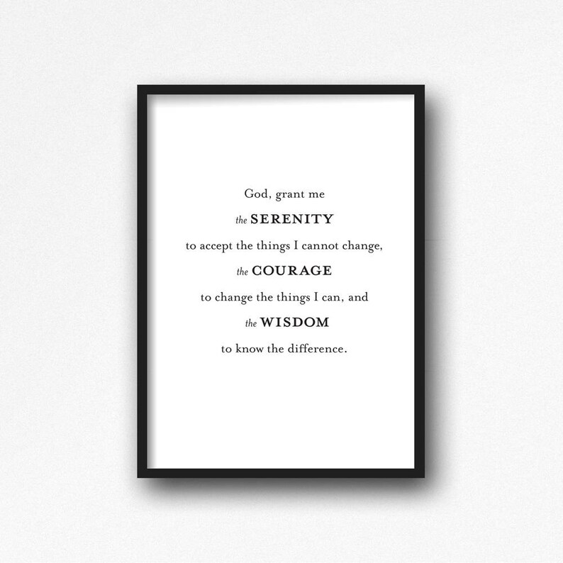 serenity prayer 8x10 printable art inspirational print aa etsy