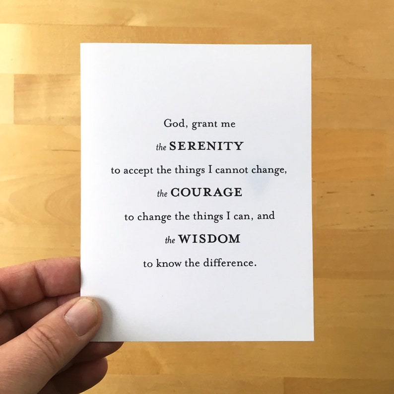 serenity prayer printable greeting card a2 size blank card etsy