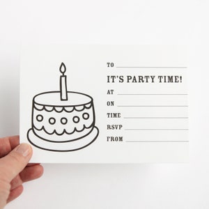 Faire-part d'anniversaire pour enfants - imprimables de fête - faire-part à remplir - Âges 1, 2, 3, 4, 5, 6, 7, 8, 9, 10 ans ! - Carte d'anniversaire bricolage 5 x 7